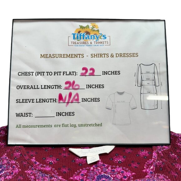 Magnolia Grace Top Womens 2X Sleeveless Floral Print Red Pink Rayon - Picture 8 of 8